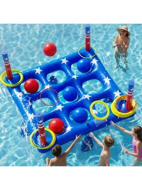 Giant Inflatable Tic Tac Toe Float - Fun Pool Party Games & Toys Set